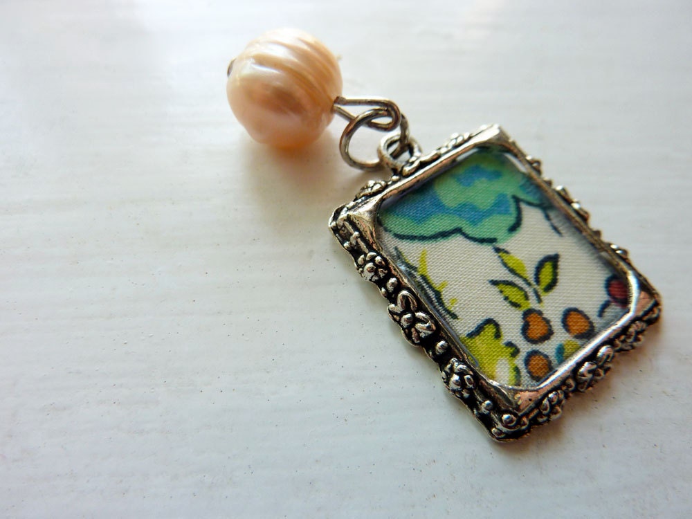 Charm Pendant. Freshwater Pearl and Felicite Liberty of London