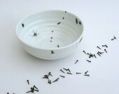 Ceramic Bowl - Handmade Porcelain Bowl with Ants and Bugs