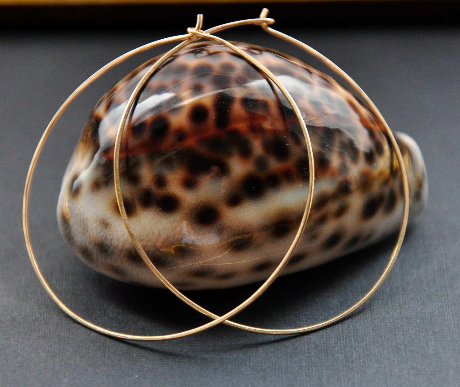 Gold Hoop Earrings, Large 2 inch Hoops, Wire Jewelry, Simple