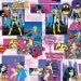 Girl Power Female Superheroes on Pink Fabric Poster Style DC Comics Camelot Cottons BTY - Wonder Woman, Batgirl, Supergirl