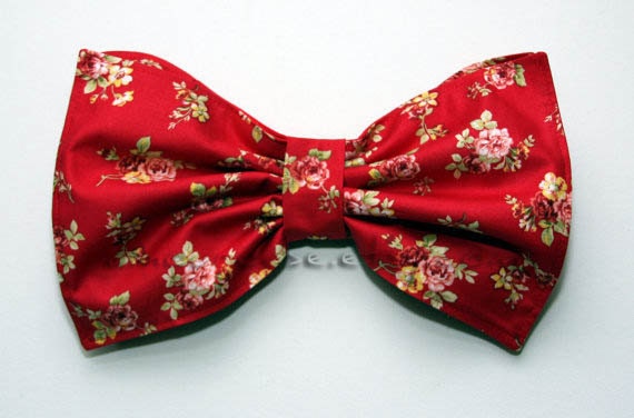 Red floral bow bandeau set - Made to order