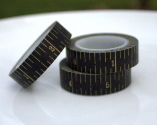 Black Tape Measure  Washi Tape