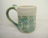 Handmade Pottery Mug // Ceramic Coffee Mug // Beer Stein // Emerald Green // 16 fl. oz.