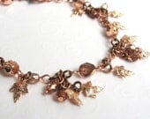 Rose Gold Leaf Bracelet, Maple Leaf Charm Bracelet, Autumn Leaf Jewelry, Autumn Leaves Bracelet, Fall Fashion