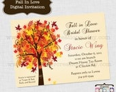 Fall Bridal Shower Invitation - Fall Wedding Personalized Digital File Invite