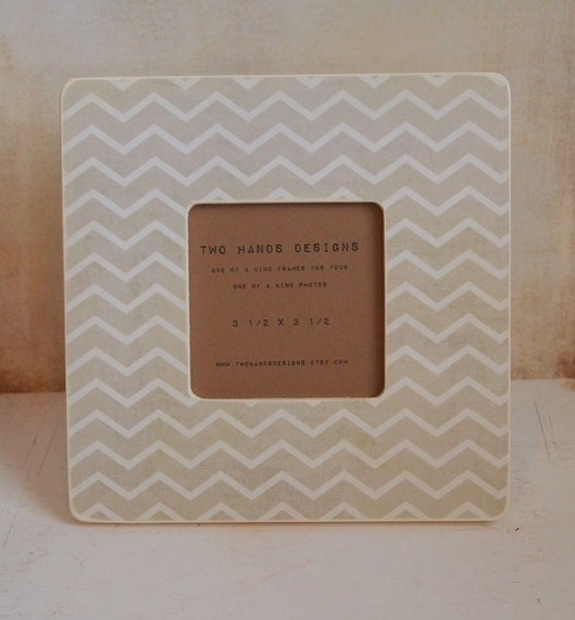 Ivory Chevron Wood Picture Frame