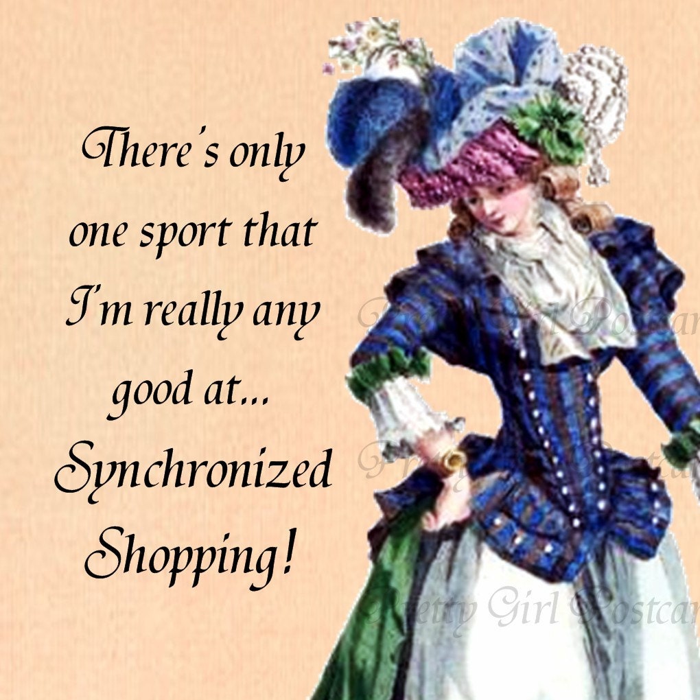 Synchronized Shopping as an Olympic Sport -- More Hilarious Marie Antoinette Postcards at Pretty Girl Postcards