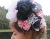 M2M Matilda Jane & Persnickety Fall 2012 Parisian Pink Large Couture-Inspired Floral Hairclip/Headband