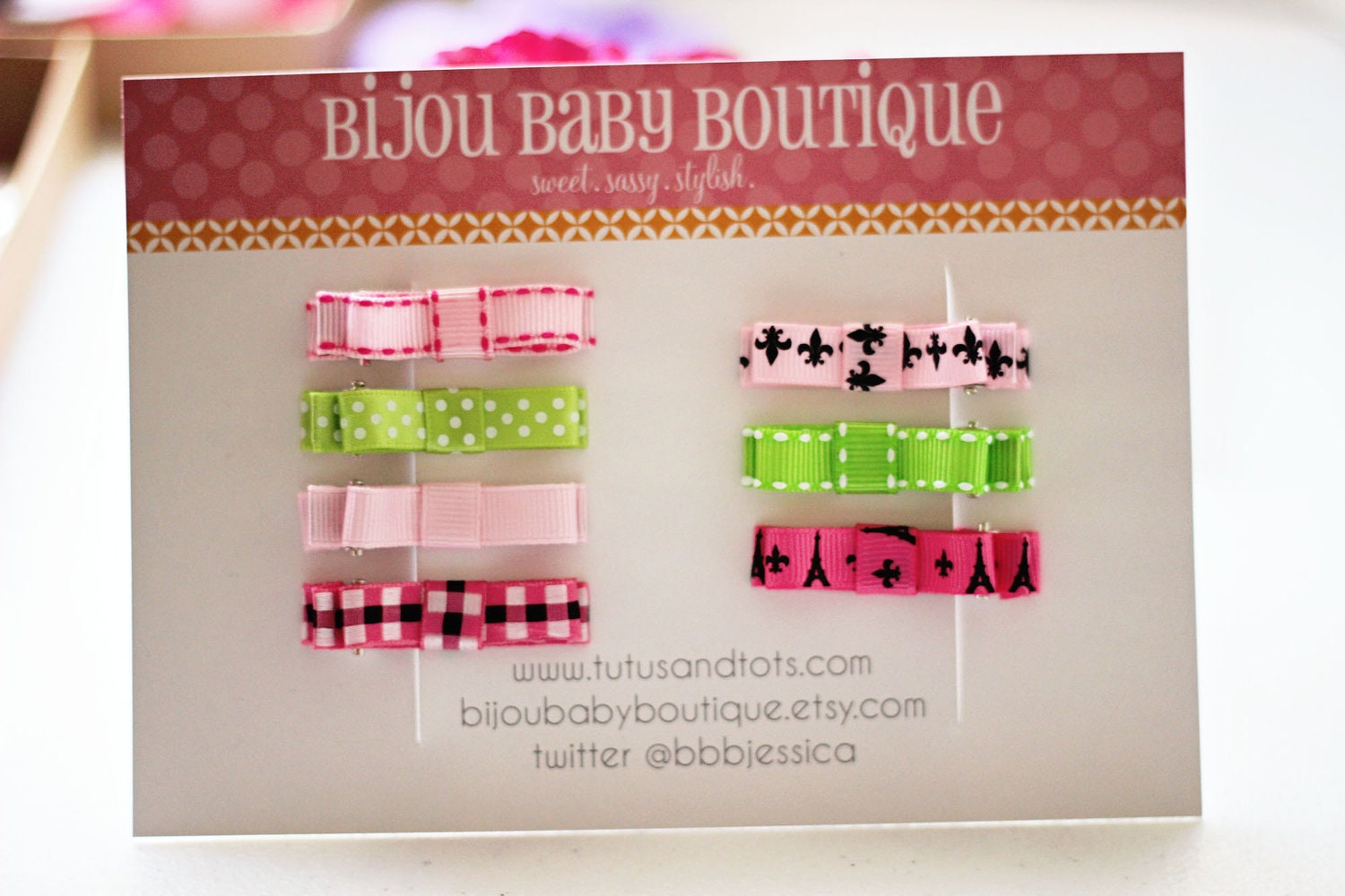 Girls Hair Clips, Pinks and Greens