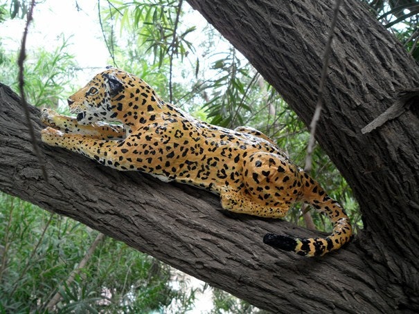 Jaguar Wild Cat Handmade Sculpture