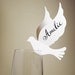 50 Place Cards, Doves, Decor for Wine Glass, Original calligraphy, Cutout, Scrapbook, Papercut by Mama Tita
