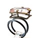 Silver & Brass Rose Quartz  Ring size 8 1/4 Adjustable OOAK Statement Ring