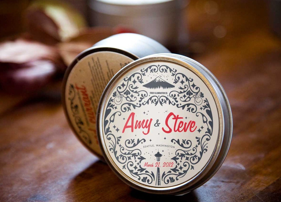 Custom Wedding Favor - All Natural Soy Candles - As Seen in Martha Stewart Weddings