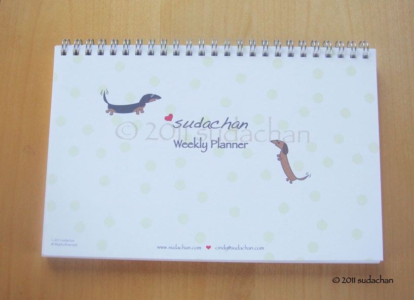 Weekly Planner Notebook - Dachshunds With Heart (52 sheets)