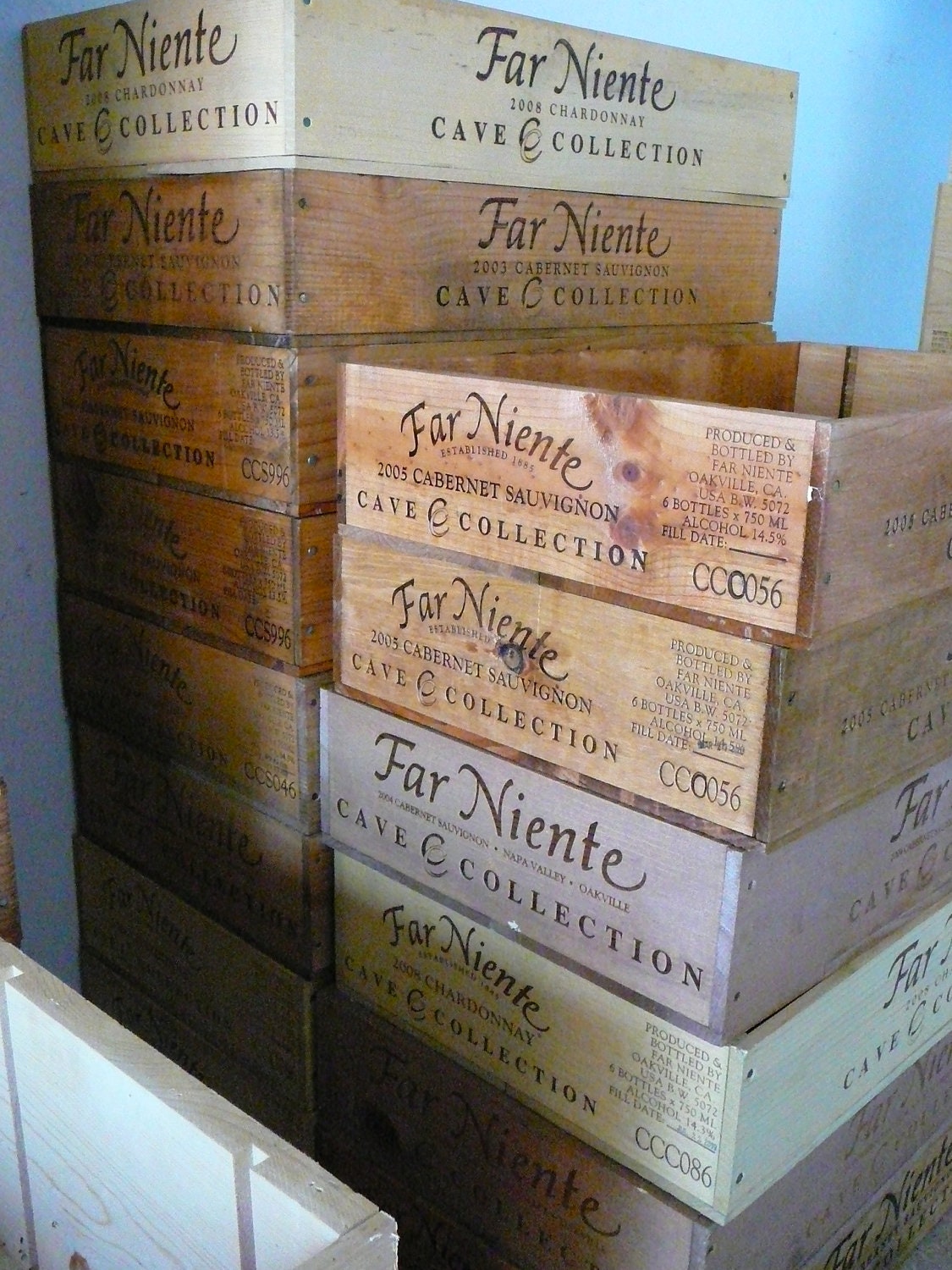 Reserved for Judy/Wine Crate / Far Niente / Magazine Holder / Wedding Decor / Napa Valley / Organization