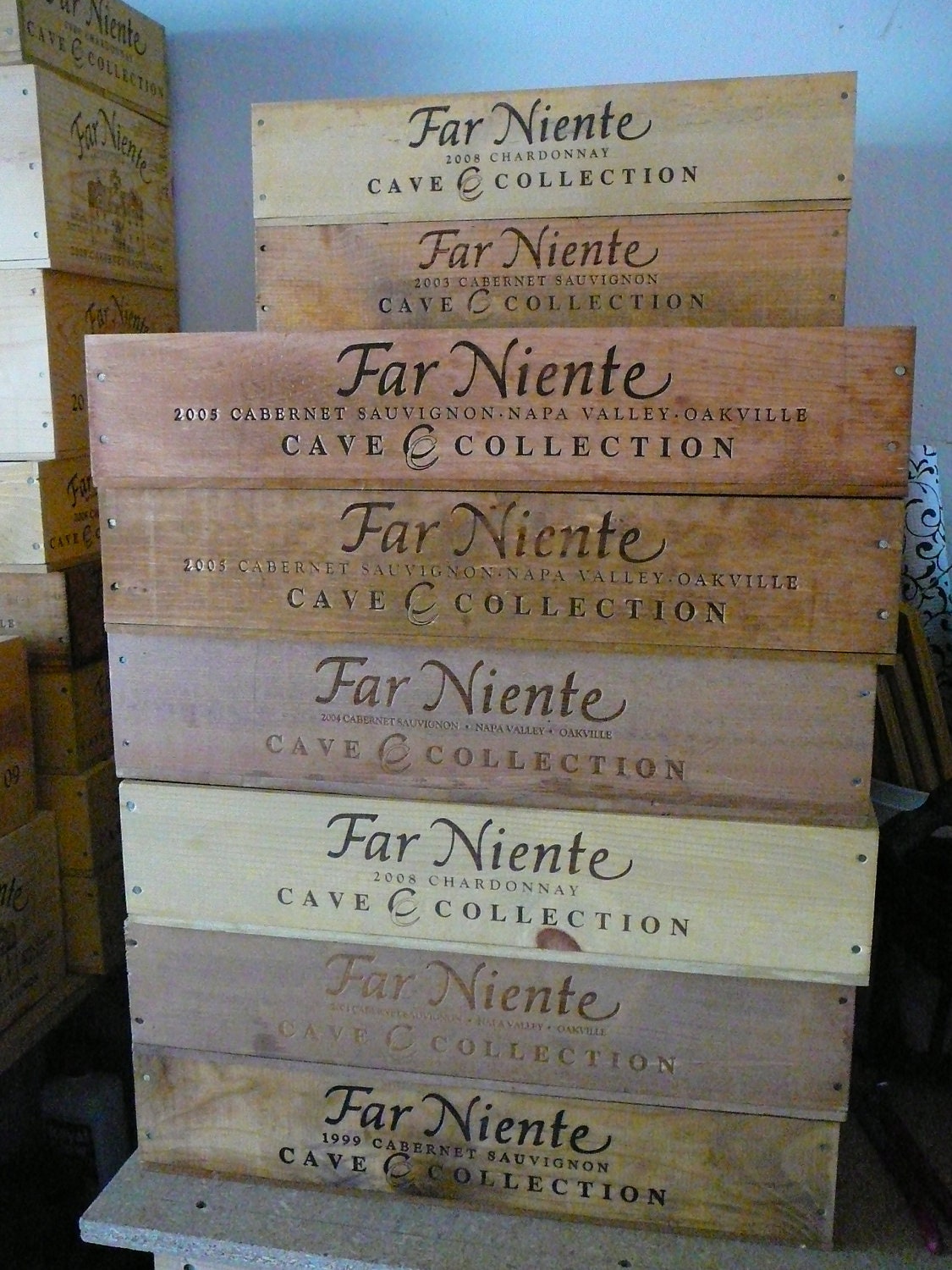 Reserved for Judy/Wine Crate / Far Niente / Magazine Holder / Wedding Decor / Napa Valley / Organization