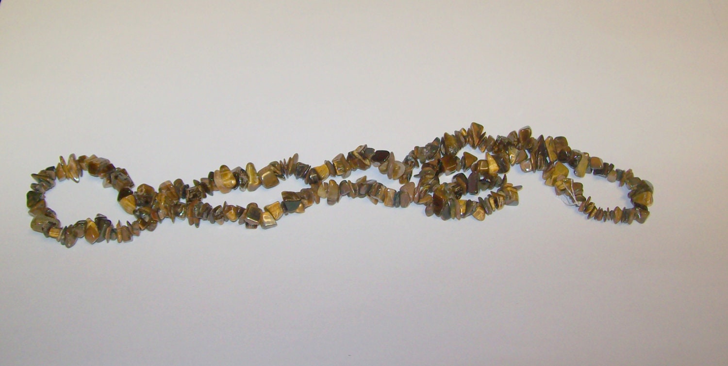 Tiger Eye Bead chips - 17 inch string