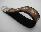 Keychain Wristlet - Key Fob - Browns Stealie Lightning Yin Yang Brown Dark BG
