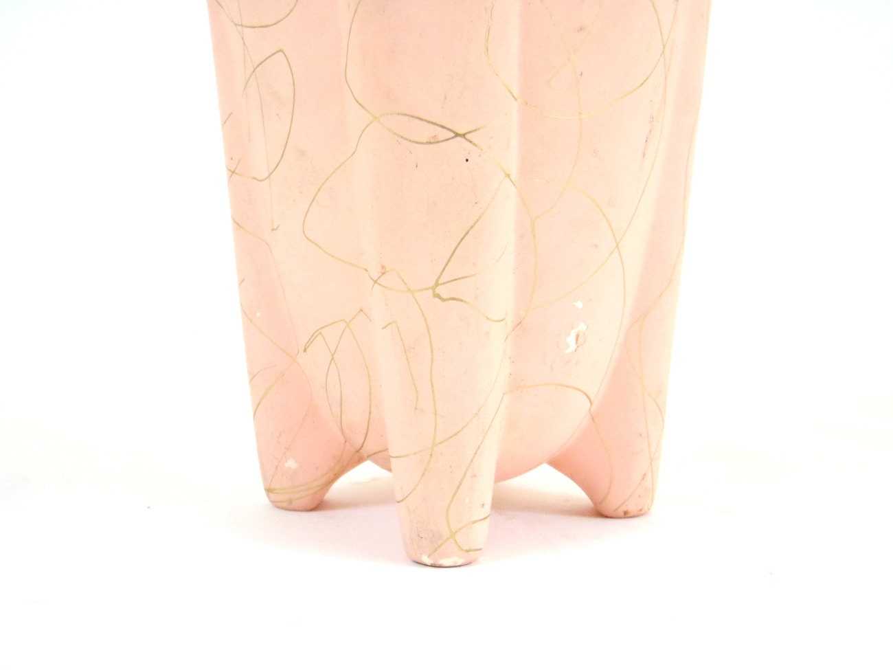 Pink Rocket Vase Mid century Modern Atomic Art Pottery Vase