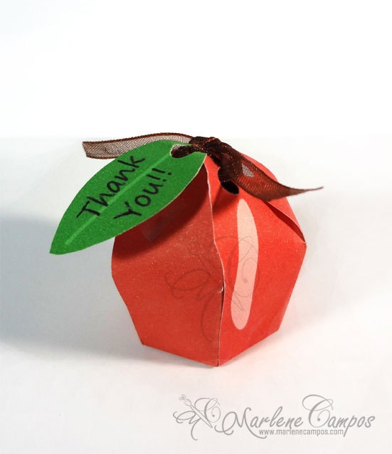 Apple RED Printable Favor Box, Gift, Favor, Bachelorette, Birthday Party, Anniversary, Party Supply - Paper Art by Marlene Campos