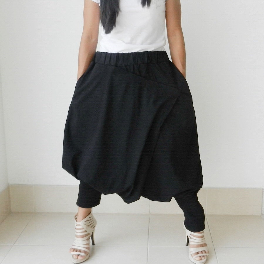 SALE Traditional Ninja Pant Comfortable,Unisex Black Cotton jersey.