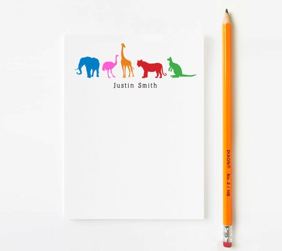 Animal Thank you cards // Zoo Notecards // Choose your colors
