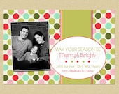 Christmas Polka Dot - May Your Season Be Merry & Bright Holiday Photo Greeting Card