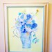 Vintage 1970s Modern Framed Print Colorful ABSTRACT FLOWERS Babette Eddleston LARGE