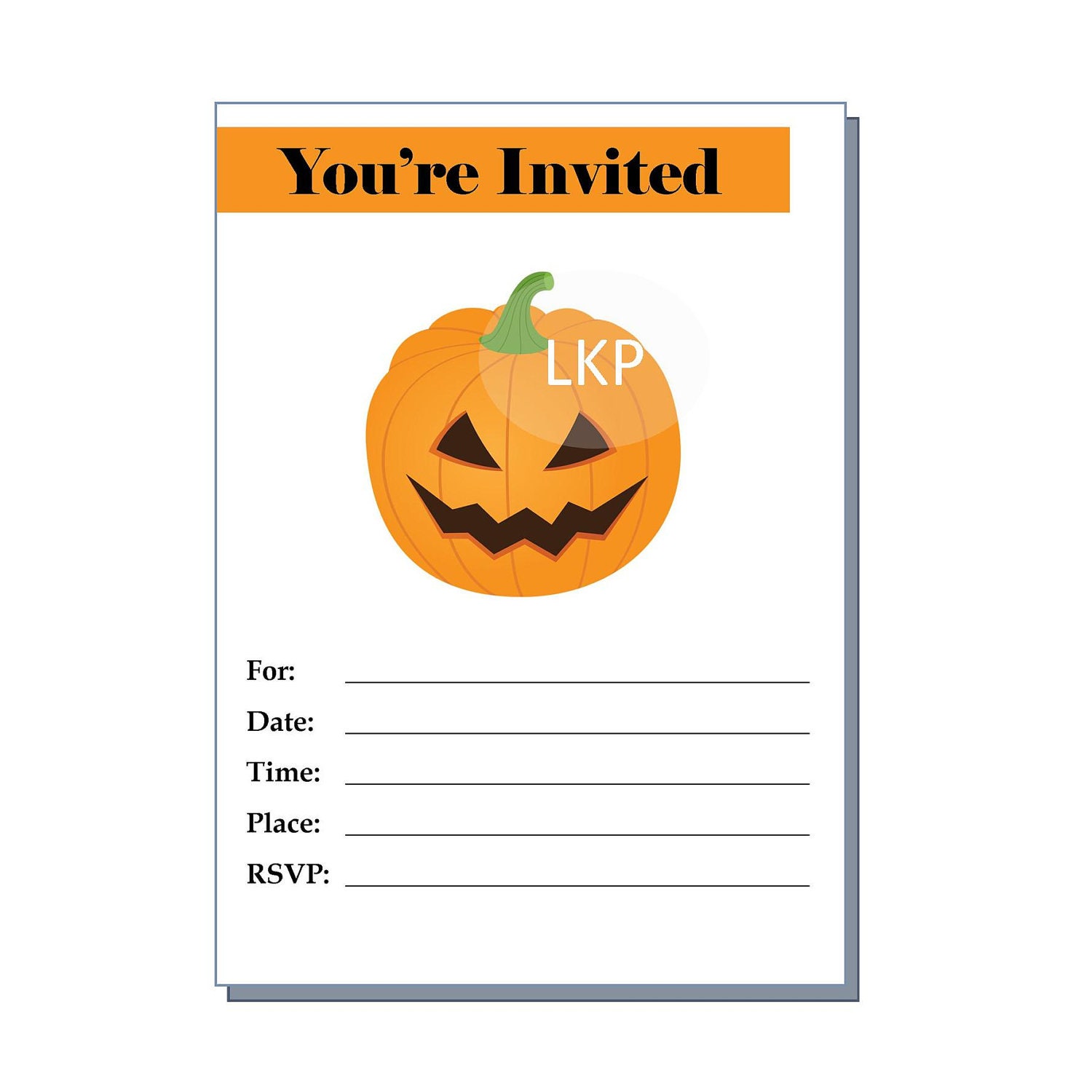 NOW 50% OFF -   Halloween Pumpkin party invitation - blank -  Printable
