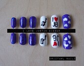 I Love Justin Bieber Nail Art Set