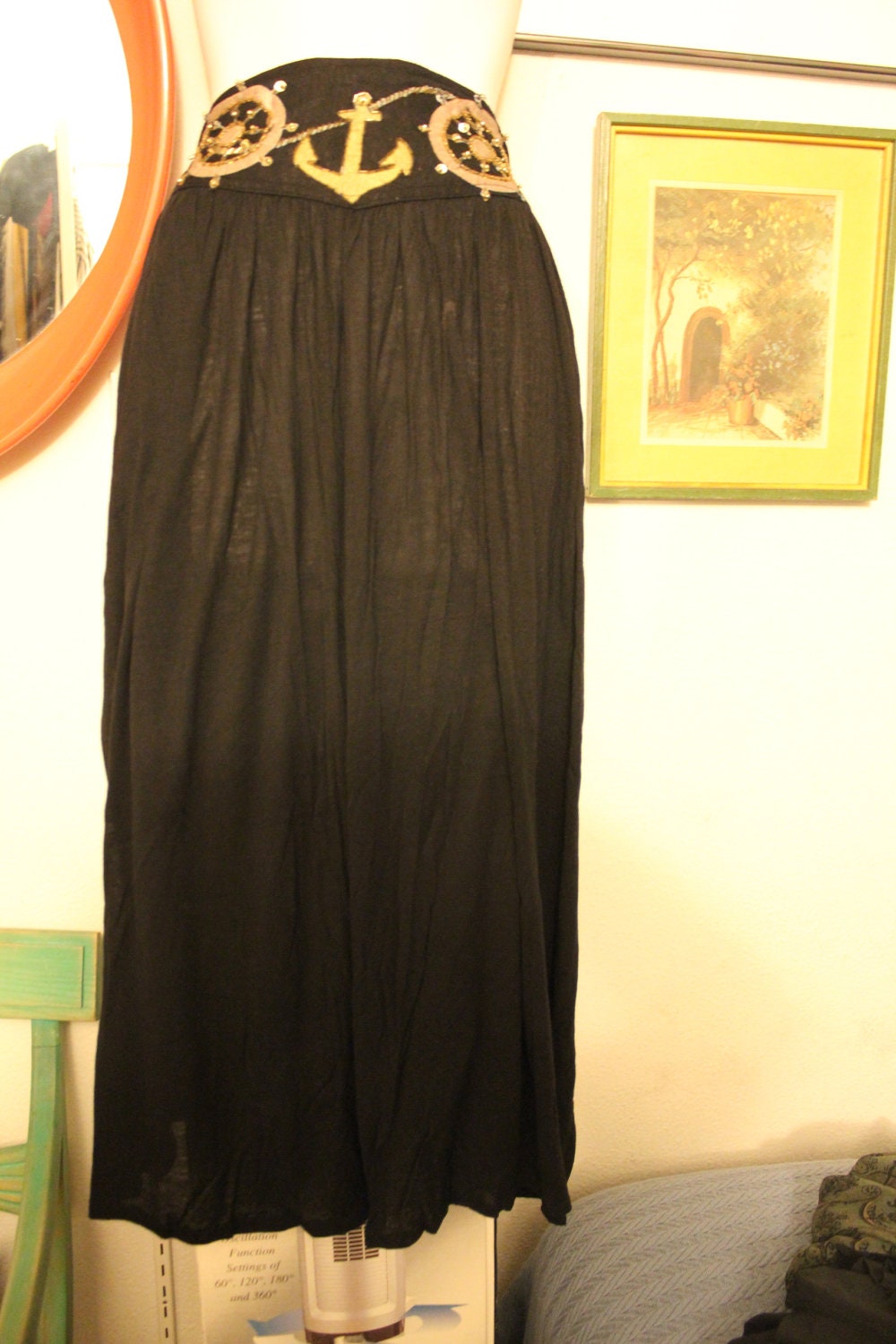 Black Sailor Maxi Skirt