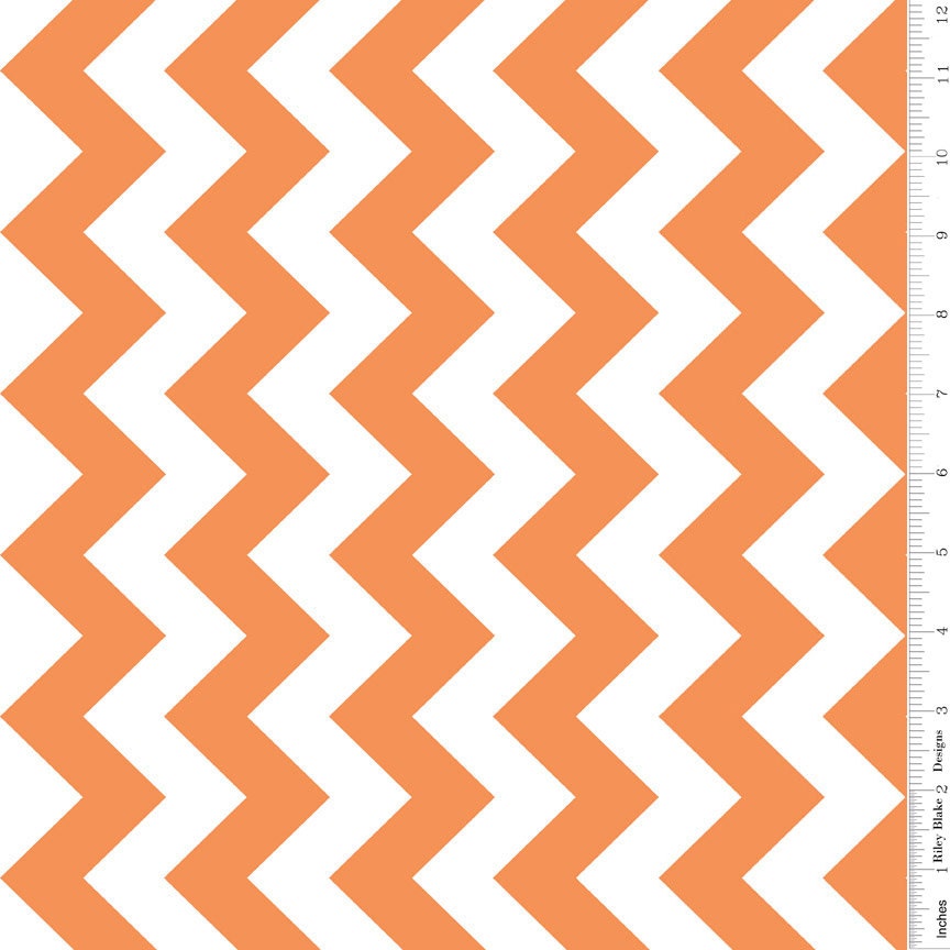 1 Yard, Riley Blake Chevron in Orange, Quilting Cotton, Zigzags
