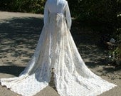 Wedding dress 1960s vintage bridal gown velvet with stunning trains