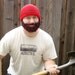 Beard Hat (crochet red striped hat with detachable brown beard)