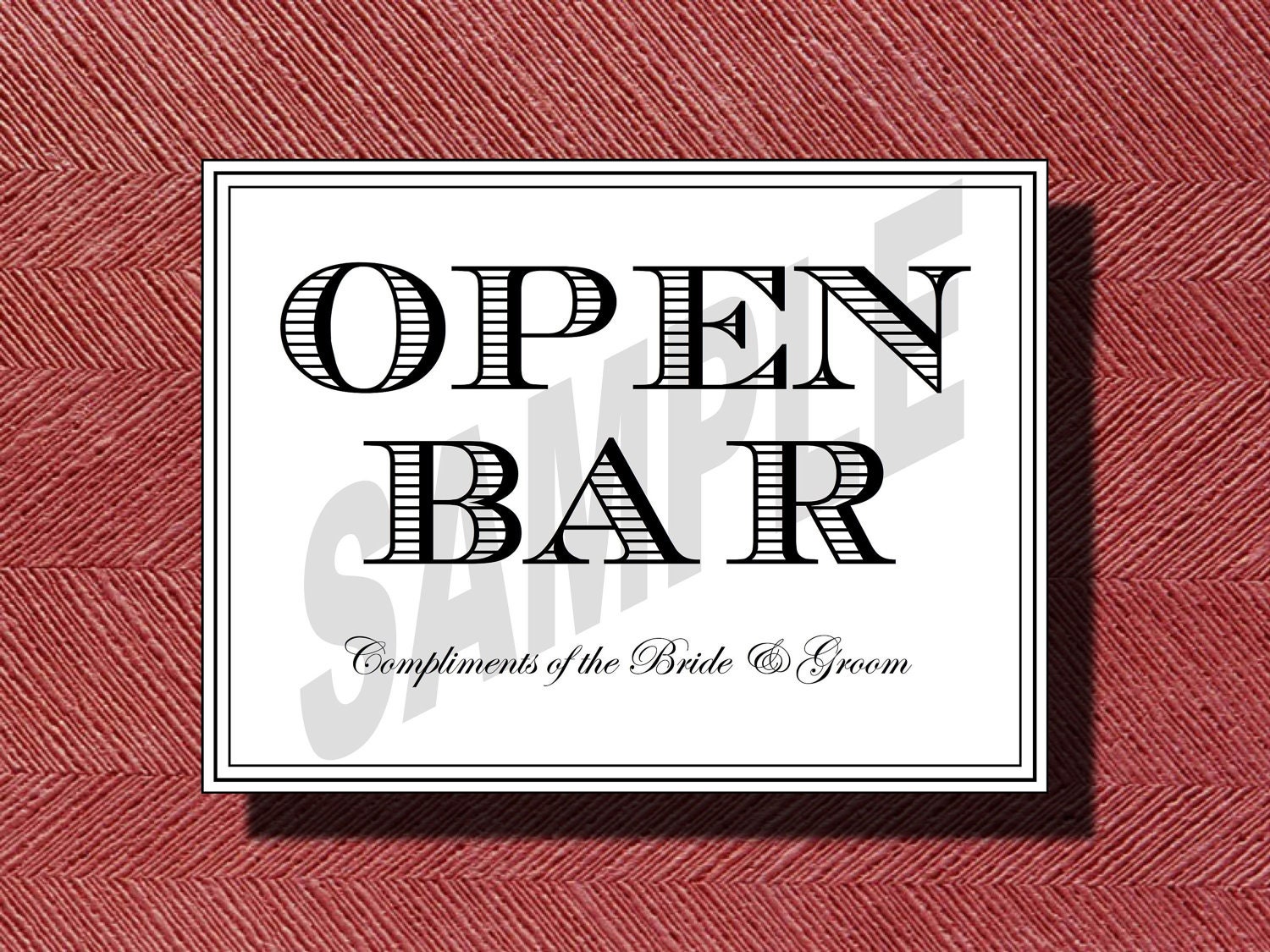 Wedding Open Bar Sign