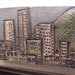 Signed Original Art Pottery CityScape Wall Sculpture Framed Mid-Century Modern