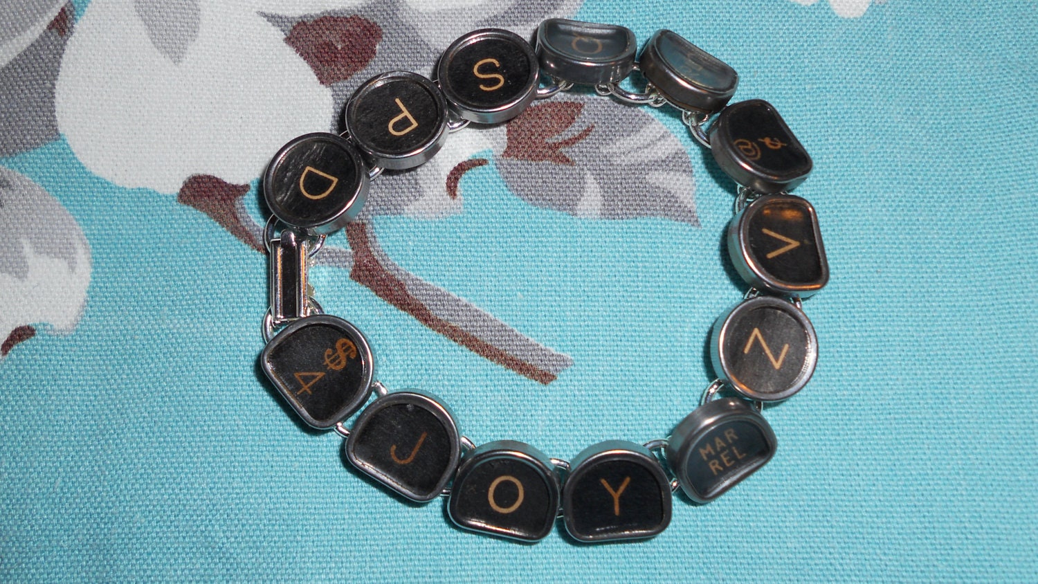 Vintage Typewriter key bracelet JOY