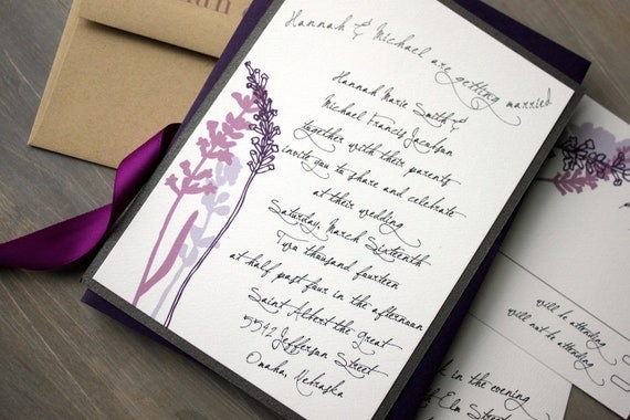 Lavender In Love - Wedding Invitation - Purple, Plum, Rustic, Taupe - Purchase to Start the Ordering Process