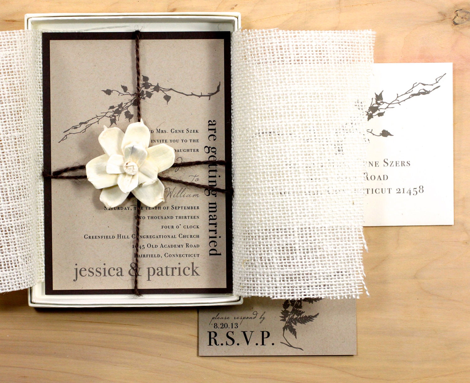 Ivory Romance - Rustic & Chic Wedding Envelope or Boxed Invitations - Purchase to Start the Ordering Process