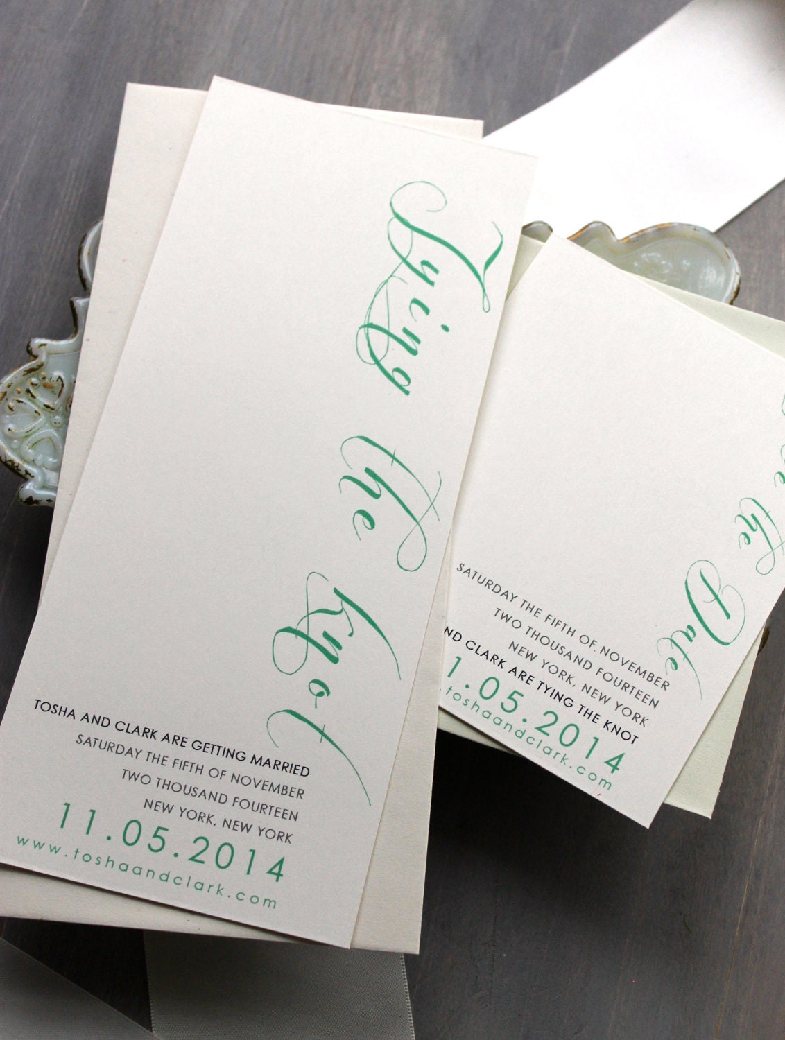 Mint Script - Wedding Save the Date Cards, Calligraphy Inspired - Purchase to Start the Ordering Process