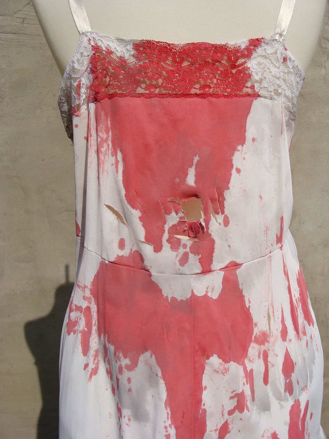Custom Made Bloody Zombie Costume Full Slip Lingerie womens 42A or Large