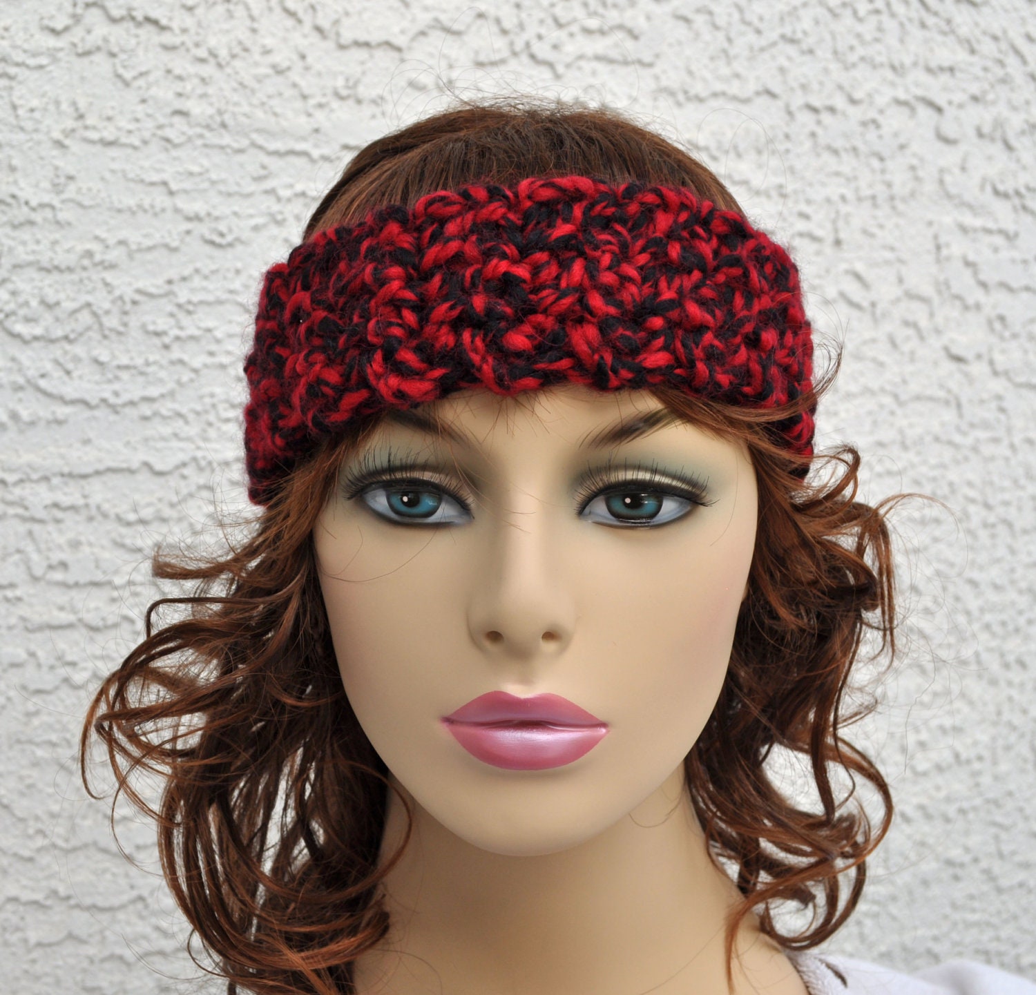 Black and Red Wide Stretchy Headband