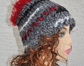 Gray Red Black White Soft Winter Unisex Skiing Hat