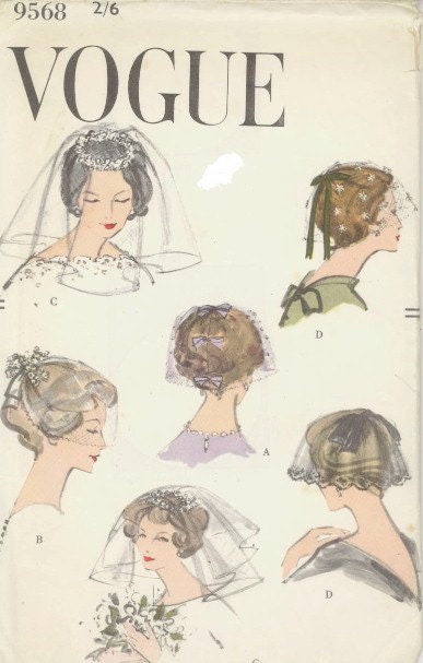 Vintage 1950s Vogue 9568 Wedding Veils