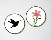 Counted Cross stitch Pattern PDF. Instant download. Hummingbird and Lily flower. Includes easy beginner instructions.