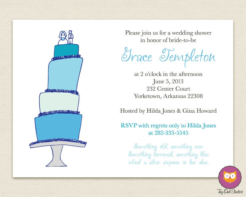 Something Blue Bridal Shower Invitation