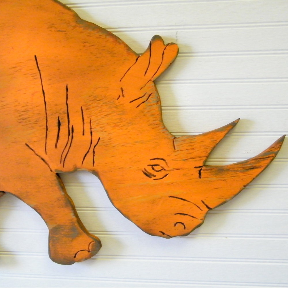 Rhino Sign Kids Wall Decor Rhinoceros Jungle Safari Wall Art