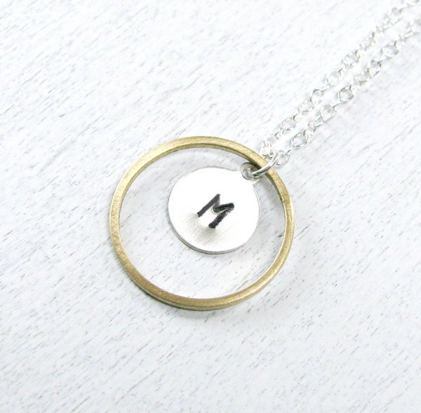 Personalized Bridesmaid Gift - Custom Initial Necklace - Personalized Jewelry - Gifts for Her -  Halo Necklace