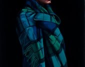 painting man plaid feathers "Saved"