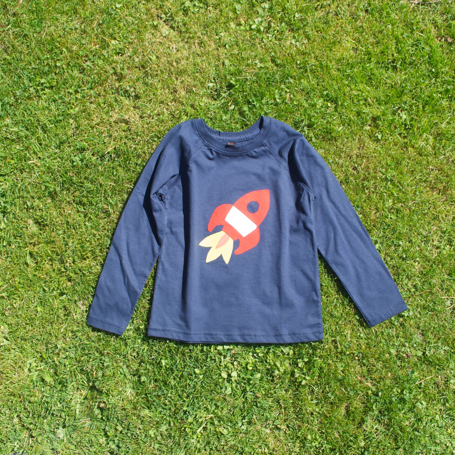 Boys long sleeve Rocket applique t shirt